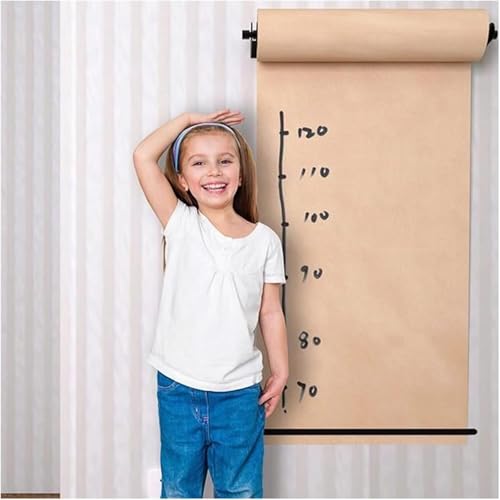 saditesdk Kraft Paper Roll Holder & Dispenser Kids Wall Mounted Kraft Paper Roll Holder, Hanging Note Roll for Cafe/Studio/Restaurant, Rustic Memo Board Wall Mount Note Paper Roll ，97cm/38.2inch Wide