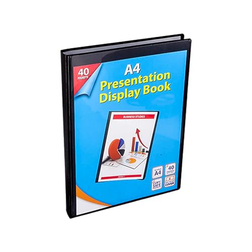 2 UR DOOR A4 Display Presentation Book - 40 Pockets, 80 Views Portfolio - Acid-Free Copy Safe, Durable PP Material Polly Pocket - Plastic Wallets Folder Project Book (Pack of 12)