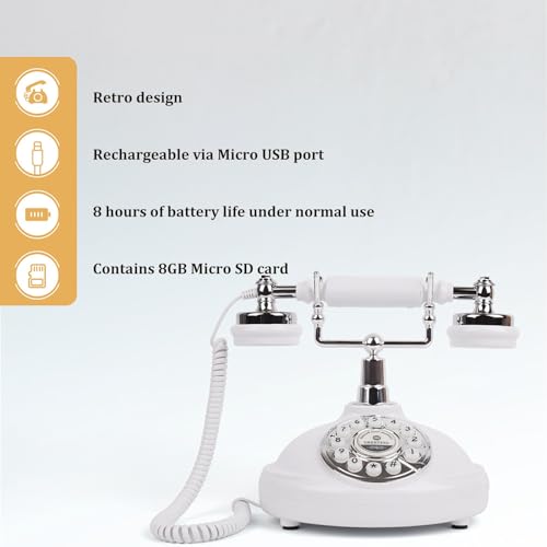 LLYLAFDC Audio GuestBook Telephone,Audio Guest Book Wedding Phone,Vintage and Retro Style Audio Guestbook, A Personal and Convenient Way,for Weddings, Birthdays, Anniversaries (Color : Black)
