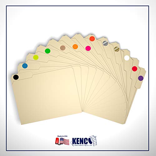 Kenco Color Coding Circle Dot Sticker Labels on a roll (Mix N Match 10 Pack, 2 INCH 500 Stickers)