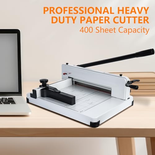 Paper Cutter,Paper Cutter Slider,Guillotine Paper Cutter,15 inch Wrapping Paper Cutter,Guillotine Paper Cutters and Trimmers Cards Leather with Metal Base for Office Home School,Solid Steel