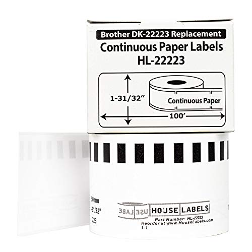 HouseLabels Compatible with Brother DK-2223, 1-31/32" x 100'