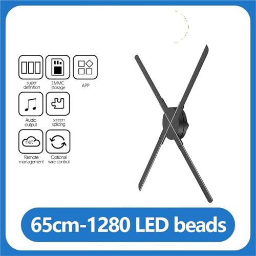 65CM 4 Blades Advertising Display Technology Holographic LED Fan Billboard 3D Hologram Pictures Video Projector(P-65 1280LED)
