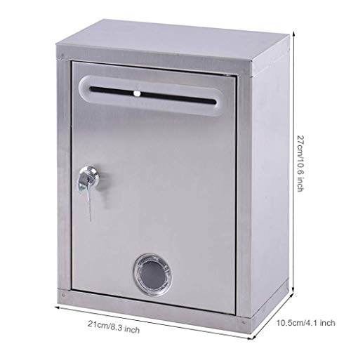 FENOKD Stainless Steel Mailbox - Suggestion Box Trumpet Outdoor Complaint Letter Report Box Suggestion Box