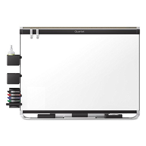 Quartet Magnetic Whiteboard, Porcelain, White Board, Dry Erase Board, 8' x 4', Black Frame, Prestige 2 Duramax (P558BP2)