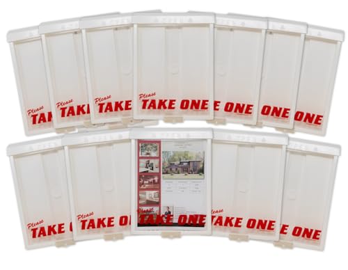 Mediz Outdoor Real Estate Brochure Flyer Box with Snap Shut Lid, Take One Document Holder, 100 - 8.5 x 11 Documents, Flyers, Literature, Notice and Other Outdoor Marketing Needs