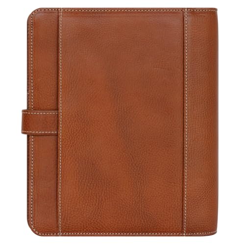 FranklinCovey - Vintage Aurora Ring-Bound Binder for FranklinCovey Planners | Leather - Strap Binder (Classic, Chestnut)