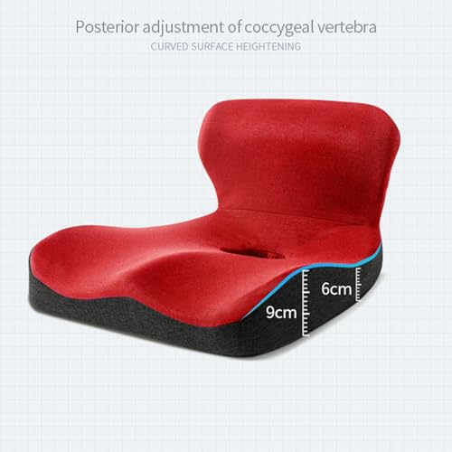 Memory Foam Sit Bone Relief Cushion, Lift HIPS Up Seat Back Cushion for Butt, Lower Back, Hamstrings, HIPS, Ischial Tuberosity for Home and Office Men and Women