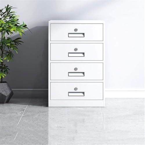 Filing Cabinet Thickened Steel Plate File Cabinet Multifunctional 4 Drawer Cabinet Office Data File Storage Cabinet,65cm Drawer Cabinet(White)