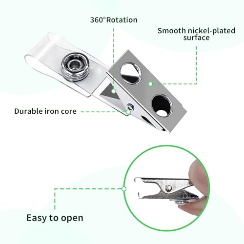 Ayearparty 400 Pack Metal Name Badge Clips ID Badge Holder Bulk