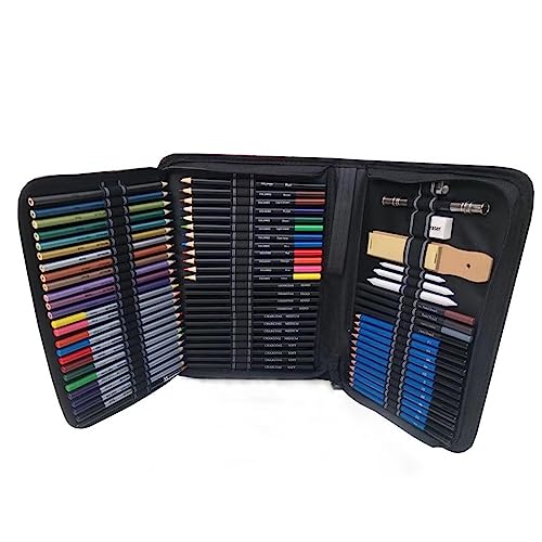 SIDUFHAOPKLL 72-piece Sketch Drawing Pencil Set For Professional Students Hand-painted Art Colored Pencils