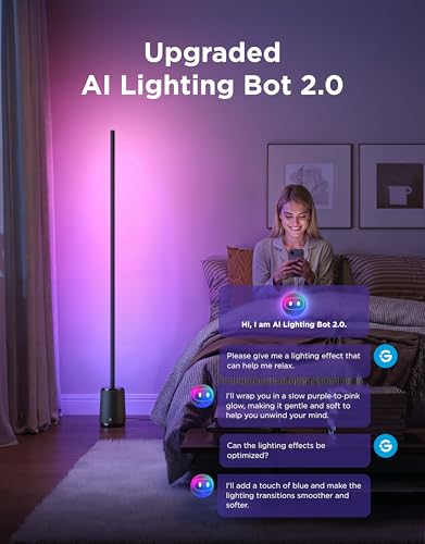 Govee Floor Lamp 3 Lite, Smart RGBIC LED Corner Lamp for Living Room