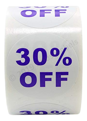 HouseLabels 10%- to 50%-Off Sale Stickers, 1.5 Inch Round, Green/White