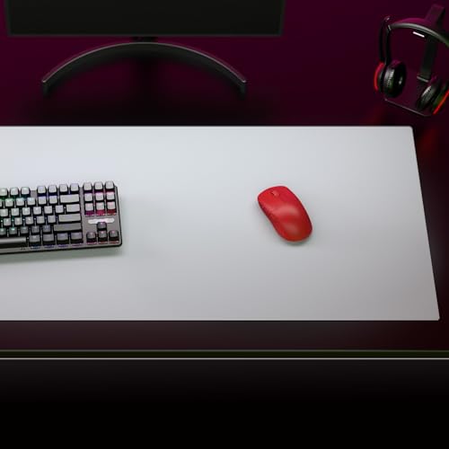 Pulsar - Superglide Premium Glass Mouse Pad XXL ALUMINO-Silicate Glass Surface Anti-Slip Fully Molded high-Density Silicone Rubber 38.5in x 16.5in (XXL, White)