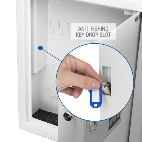 Barska 40-Key Digital Wall Mount Key Cabinet – Electronic Lock Steel Security Box with Numbered Hooks & Tags for Home, Office, School, or Business - Key Box Wall Mount - Key Drop Slot - Key Storage