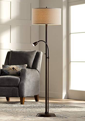 Traverse 64" Tall Bronze Gooseneck Reading Arm Floor Lamp