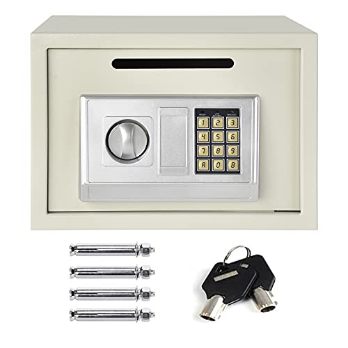 TBLOTYD Digital Electronic Safe Box for Home Office Hotel Security Solid Steel with Keypad Lock/White/4.6L ，White-16L