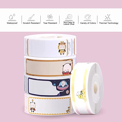 WERTGHJ Label Paper Thermal Printing Name Price Barcode Sticker Waterproof Tear Resistant Compatible for D11 Printer(E)