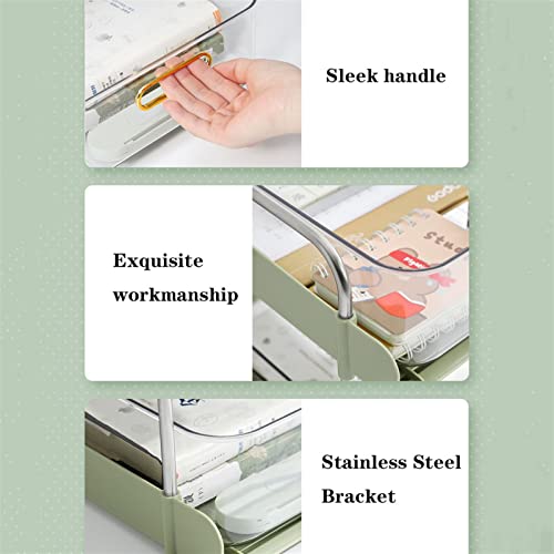 EliteBloom File Magazine Folder Holder Desktop Storage Box Drawer File Rack Desktop Organizer Transparent Large Capacity Can Hold A4 Paper for Office Home Activity Room File Organizer