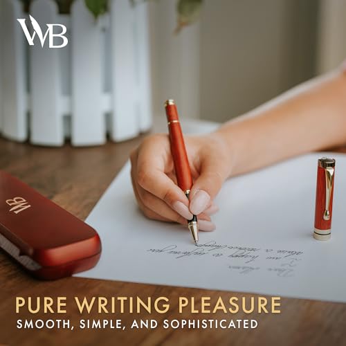 Wordsworth & Black Luxury Refillable Bamboo Wood Rollerball Pen for Writing