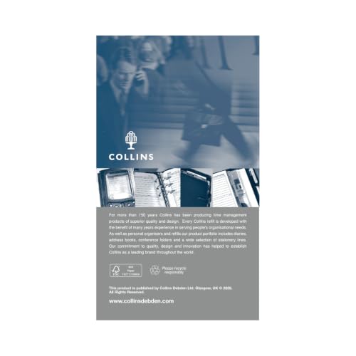 2027 Personal Organiser Refill - 12 Month Day-to-Page Appointments Diary Refill - Collins Debden (PR2100) (PR2100-27)
