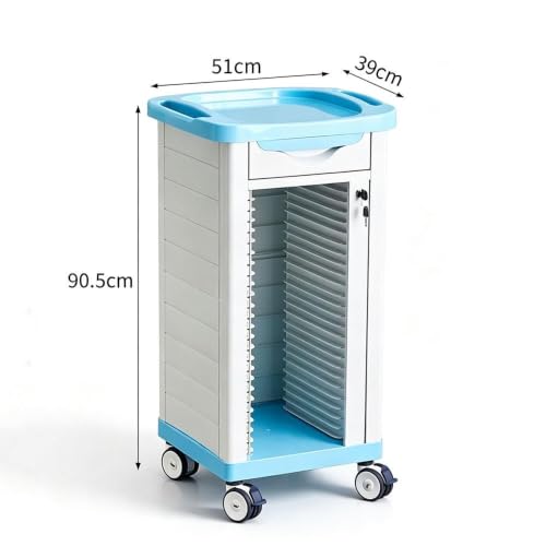 Multi-Tier Mobile Chart Rack with Numbered Compartments