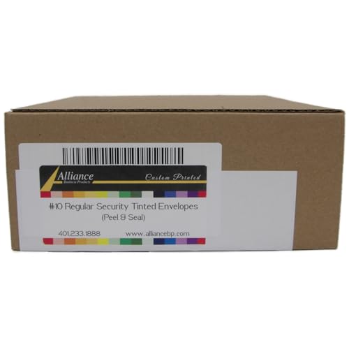 500 Envelopes #10 Custom Printed Regular Self-Seal Security Envelopes, Text and Logo Customization, Size 4 1/8 x 9 1/2 Inches, White, 24lb