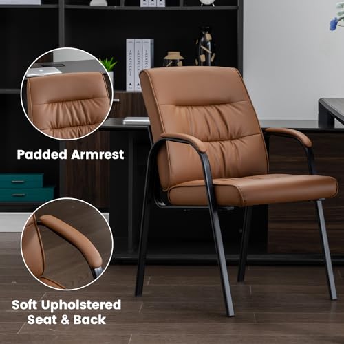 BoisKom Office Guest Reception Chair Set of 2, Conference Room Chairs Waiting Room Chairs 2 Pack, Modern Leather Office Desk Chair No Wheels.