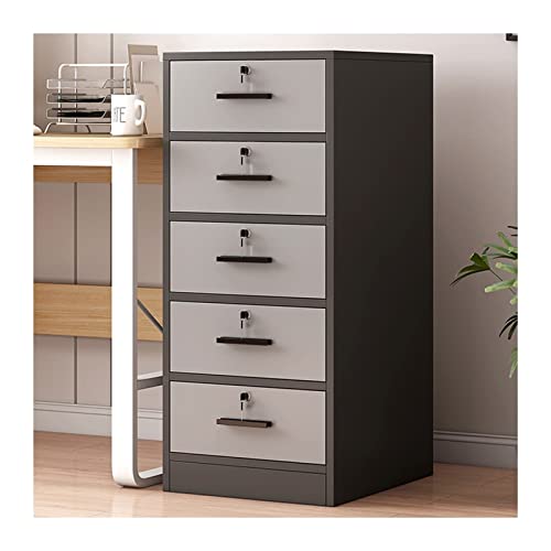 LOVULIFE File Cabinet Office 5-Drawer Filing Cabinet Floor-to-Ceiling Locker with Lock Low Cabinet Drawer Office Cabinet File Cabinet Vertical Filing Cabinet File Organizer File Box (Color : B)