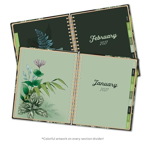 High Note 2027 Planner, 17-Month Weekly & Monthly Hardcover Planner: August 2026 to December 2027, 9" x 10", Greenery with Notes, Lists & Reference Pages + Sticker Sheet