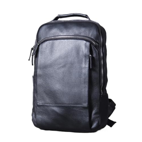 AODFDSJH Vintage Genuine Leather Backpack Men Laptop Daily Bagpack Male Rucksack Trave Hiking Knapsack