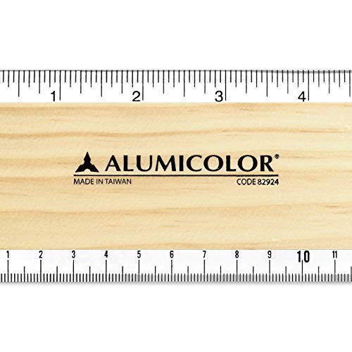 Alumicolor Wood/Acrylic Calibrated T-Square for Art, Framing & Drafting, Natural Wood Color, Pack of 10-24IN