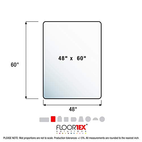 Floortex 1115223ER Cleartex Ultimat Polycarbonate Chair Mat for Low/Medium Pile Carpet, 48 x 60