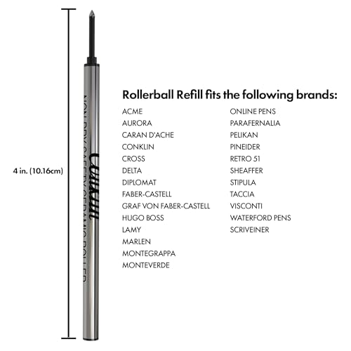 Conklin Non-dry Ceramic Rollerball Refill, Black (50 pcs tube)
