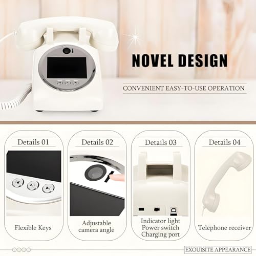 LwiftGal Video Audio Guest Book Wedding Phone, 1080p Hd Retro Video Phone Guest Book, Wedding Phone Customized Video Messages, Record Preserve Special Occasions, for Weddings Black-32GB