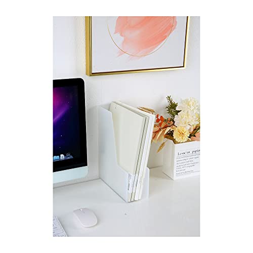 YBM Home Vertical File Bins Organizer Open Front Design for Easy Access to Files, Documents, and Magazines, Ideal for Home Office, Work Desktops, or School, Medium, 1260-3