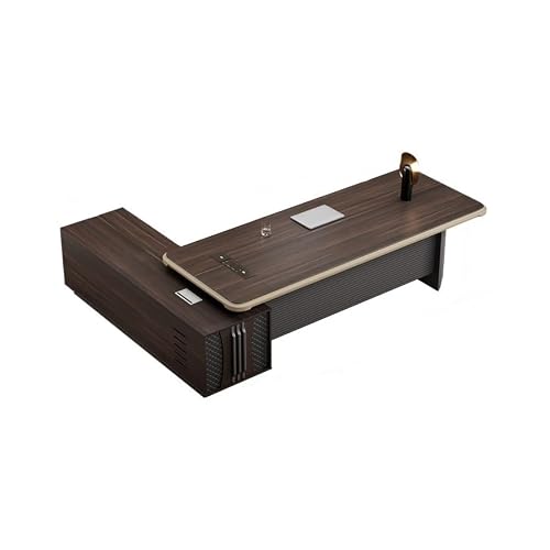 LINKIO Home Office Desks Boss Painted Leadership Office Furniture Modern President Manager Desk Large Desk Computer Table Desk(2.2m)