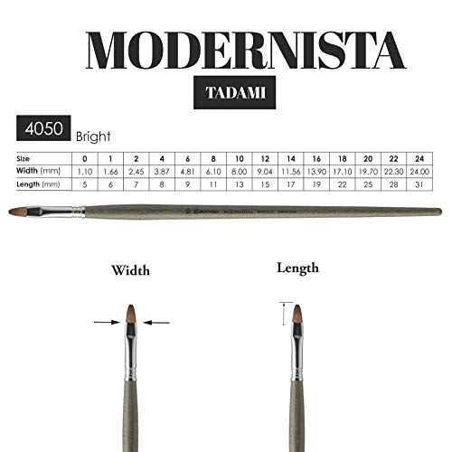Escoda Modernista SeriesArtist Oil & Acrylic Long Handle Paint Brush, Bright/Shader, Size 18, Synthetic Mongoose
