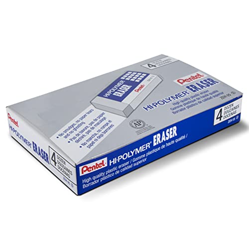 Pentel Hi-Polymer Block Eraser, Small, Box of 48 (ZEH-05)