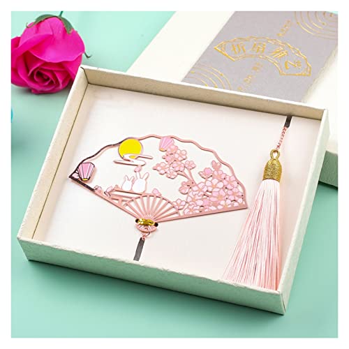Bookmark Metal Peacock Bookmark Gift Box Hollow Tassel Pendant Chinese Style Student Gift Teacher's Day Gift for Teacher Metal Bookmark (Color : 4) (5)