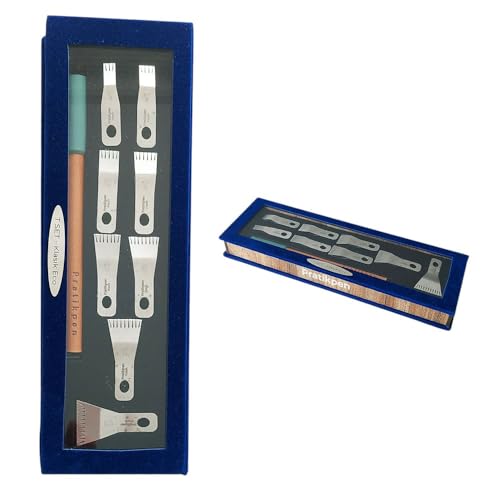 Pratikpen T Set Classic Eco – Calligraphy Pen Set with 8 Interchangeable Steel Nibs (6–24 mm) & Beechwood Holder | Professional Calligraphy, Lettering & Traditional Art Tools