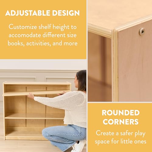 Back2School Express 4-Shelf Adjustable Bookshelf, 48in H, Natural