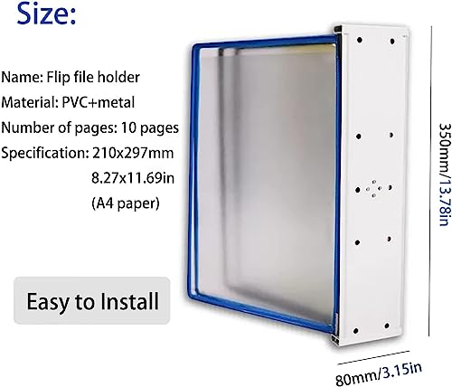 QTNLFCKVZ A4 wall mounted document holder, A4 Wall Hanging Display Book, 10 Pockets Presentation Project Folder for Files(Geel)