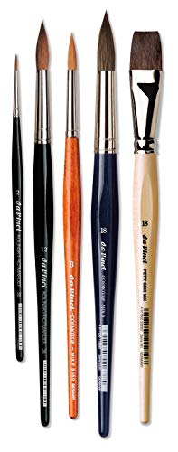 da Vinci Watercolor Series 5240 Deluxe Paint Brush Set, Natural Hair and Synthetic with Wooden Storage Box and Brush Soap, Multiple Sizes, 5 Brushes (Series 36, 991, 5530, 5550)
