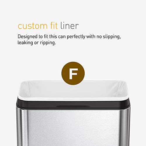 simplehuman Slim Open Can, 25L / 6.6 Gallon Commercial Office Trash Can for Conference Rooms, Hotel Rooms, Reception, Heavy Duty Stainless Steel, ADA-Compliant, White Steel