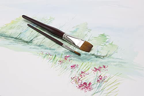 Creative Mark Mimik Kolinsky Watercolor Brush - # 36 Flat - Short Handle Synthetic Paint Brush - Handmade in Germany - Synthetic Sable Paint Brushes for Professional Artists - Animal-Friendly