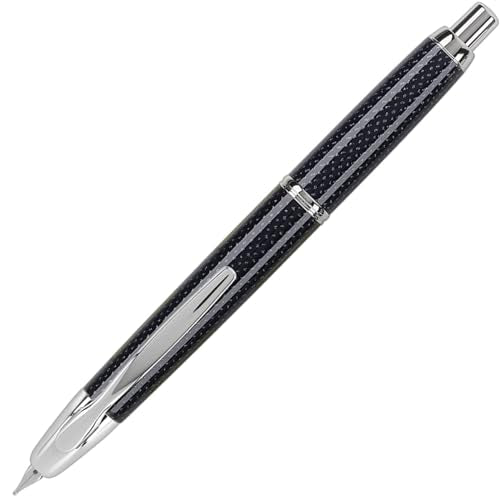 PILOT Vanishing Point Collection Retractable Fountain Pen, Blue Carbonesque with Rhodium Accents, Blue Ink, Fine Nib (60149)