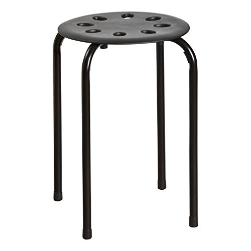 Norwood Commercial Furniture Stacking Stools for Kids and Adults, 17.75" Standard Height Portable Nesting Office and Classroom Stools, Black, Pack of 5