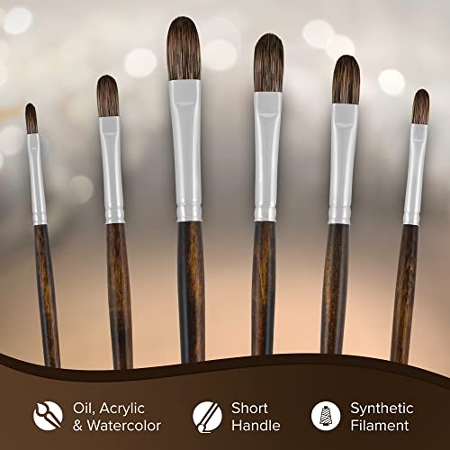 Silver Brush Limited Monza Short Filbert Oil and Acrylic Brush, Size 10