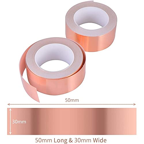 ZTBH Hot Melt Glue Sticks Copper Foil Tape 30mm x 50mm, for Shielding Conductive Adhesive, for Electrical Repairs Melt Glue Stick